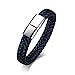 Produktbild Fgutu Armband,Männer Armband Männer Armband Männer Armbänder 21CM Edelstahl Ultra-Faser Leder schwarz blau Armband,Das Armband der Liebe