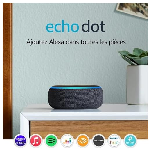 Echo Dot (3. Gen.) Intelligenter Lautsprecher mit Alexa, Anthrazit Stoff