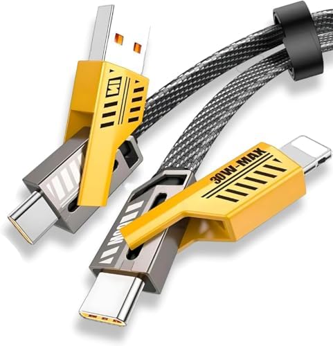 Cabo Carregador Tipo C e Iphone 4 em 1 Turbo – Com Conectores Lig...