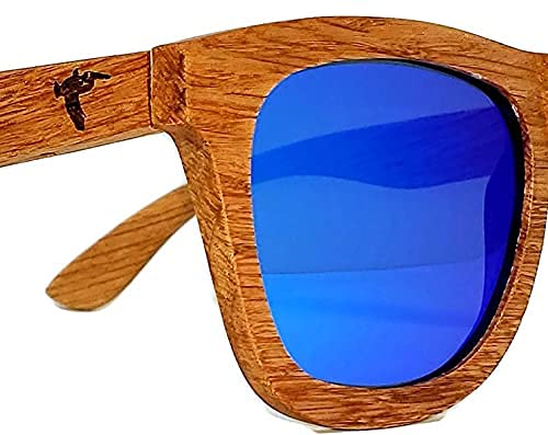 Gafas de sol de madera | Polarizadas | Marco de madera vintage | 100% protección UVA/UVB | Funda de bambú | Hombres y mujeres, Marco de madera natural 8