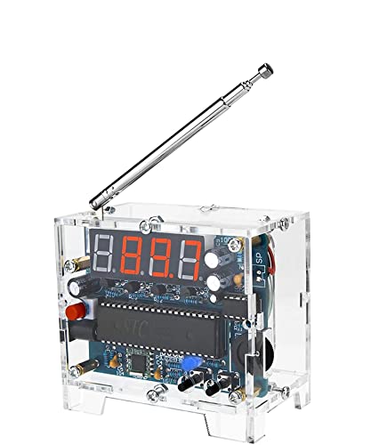 WANGCL Kit récepteur FM Radio à Monter soi-même – Radio numérique 87 MHz-108 MHz réglable récepteur sans Fil avec câble d'alimentation Facile à Assembler pour l'apprentissage Soudure et l'éducation