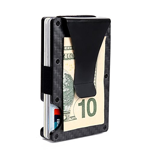Minimalist Aluminum Wallet, Slim Money Clip Metal Wallet RFID Front Pocket Wallet