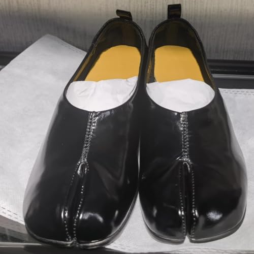 Tabi Shoes Slip-on Ballet Flats Genuine Leather Mary Jane Block Low Heels for Women Closed Split-Toe Low-Cut Comfort Minimalist Style4