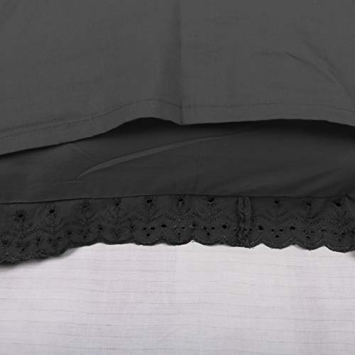 Image of VHC 100% Cotton Lace Pillow Cover /Case Set (Pack of 2)-Black