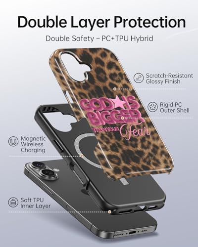 Coque iPhone 17 léopard compatible MagSafe en silicone antichoc
