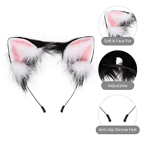 Cat Fox Wolf Ears Cosplay Long Fur Hair Headband Wolf Animal Anime Halloween Cosplay Costume For Girls #TOP4
