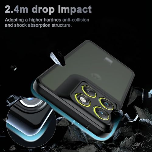 Image of Matte PC TPU Phone Case for Motorola Moto Edge 70 Pro 5G, Anti-Fingerprint | 2.4m Drop Protection, Shock Absorption, Skin-Friendly Feel, Camera Lens Guard, Frosted Back Cover
