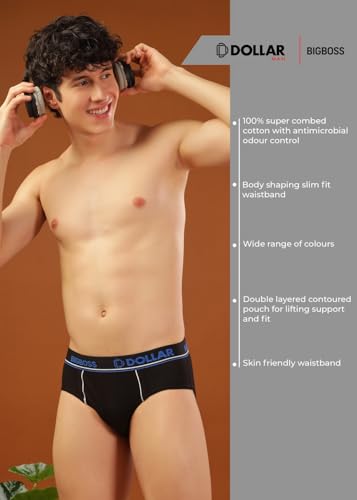 Image of Dollar Bigboss Men's Solid Cotton Brief (Colour May Vary)