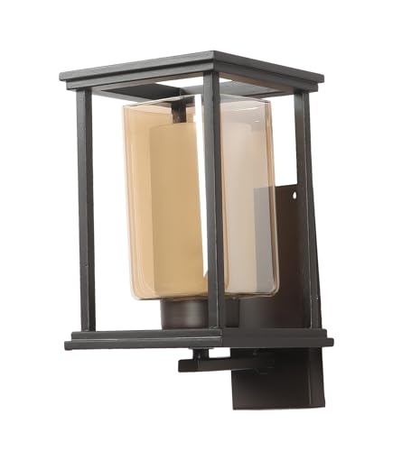 Image of ELIANTE by Jainsons Lights | Kaaf Brown Wood and Iron Wall Light - S | Brown Iron Wall Light | for Living Room, Bedroom, Hallway | E27 Holder | 3 Year Warranty