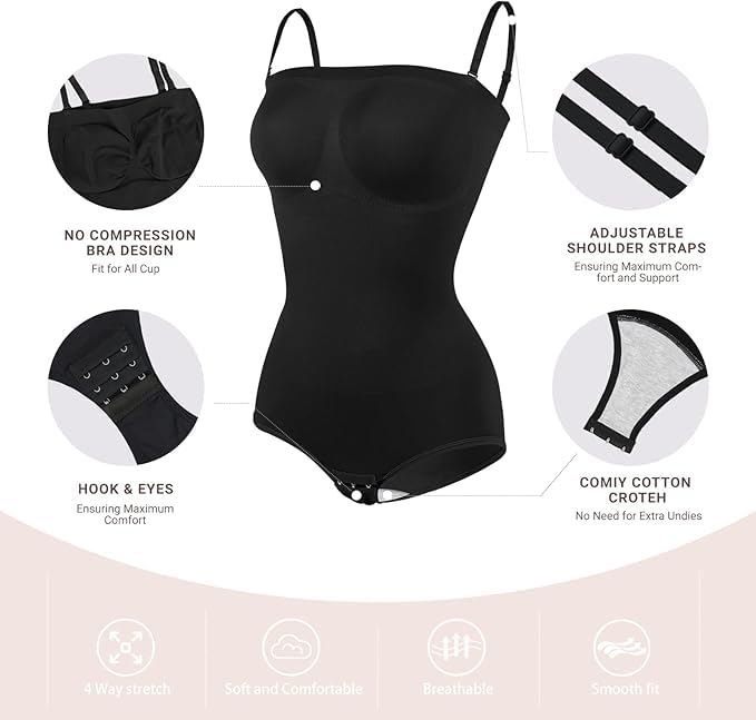 Image of ALYNE Strapless Shapewear Bodysuit for Women | Tummy Control Full Body Shapers | Seamless Snatched Bodysuit for Under Dresses