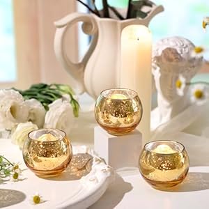 Volensroundgoldvotivecandleholdersmercuryglasscandleholdersetof12 Urban Country Home Decor Volens round gold votive candle holders mercury glass candle holder set of 12 urban country home decor