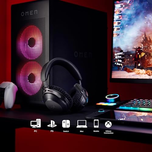 HyperX Cloud Alpha 2 – Wireless Gaming Headset with 53mm Dual-Chamber Drivers and up to 250 Hours Battery Life, RGB Base Station, Simultaneous 2.4GHz & Bluetooth - Black by HyperX - Image 6
