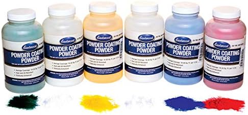 Eastwood 6pce Powder Coat Paint Set, 8 Oz Each (Multi Standard Colors), Hotcoat Powder Coated Paint, Covers 10-20 SQ/FT per Bottle