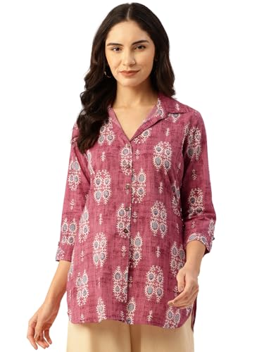 Image of feranoid Classic Collared Cotton Shirt with 3 /4 Sleeve for a Timeless Casual Look
