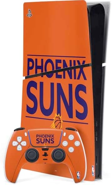Skinit Decal Gaming Skin Compatible with PS5 Slim Digital Edition Bundle - Officially Licensed NBA Phoenix Suns Dark Rust Design