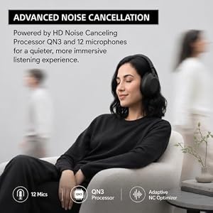 Sony WH1000XM6/B Best Wireless Noise Canceling Headphones, Black Bundle with Deco Essentials Headphones Ear Pads Replacement Headset Ear Cushions and Deco Gear Unofficial Master Guide — photo 4 of 6