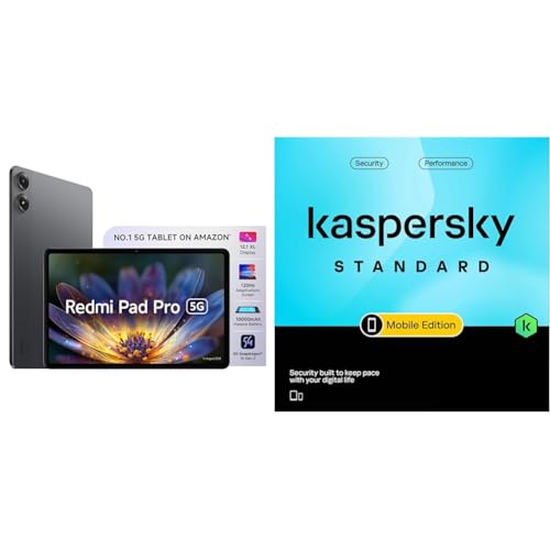 Image of Redmi Pad Pro 5G | Snapdragon 7s Gen 2| 12.1-inch /30.7cm XL Display | 33+ Days Ultra-Long Standby | 10000mAh + Kaspersky Standard Mobile Security 1 Device 1 Year (Physical Pack)