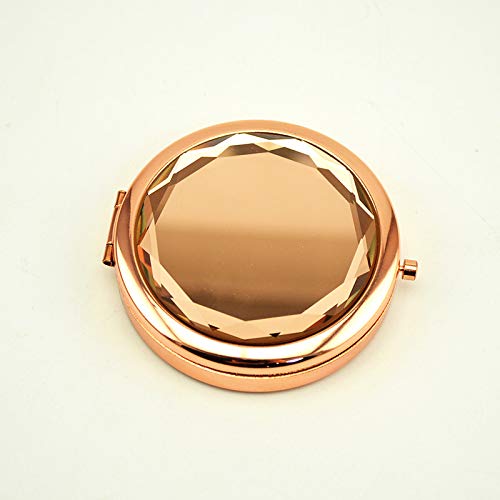YiQiYi Metal Crystal False Eyelashes Storage Box Makeup Cosmetic Case Mirror One Level Container Cosmetic Bag Glod - Thumbnail 3