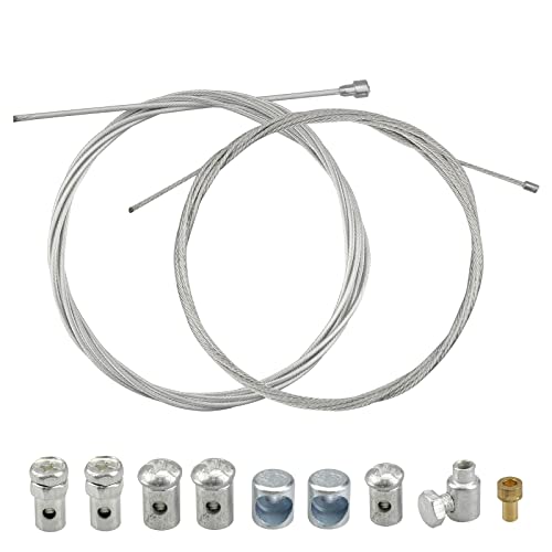 Hyakoz 2 Mètres Câble de Gaz Accélérateur Argent Câble D'accélérateur Câble d'embrayage Ø2mm Universel avec Serre Câble pour Moto Tondeuse Quad