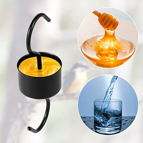 2pcs Ant Moat for Hummingbird Feeders, Large Metal Moat Ant Moat Guard for Hummingbird Feeders Accessory ant moat hook with 2pcs Cleaning Brushes (Black) - Image 4