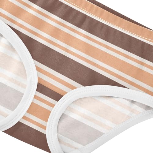 Brown Orange Stripe Toddler Girls's Underwear 2T 23009214