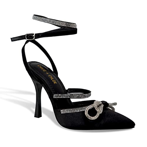 Chase & Chloe Chunky Platform Sandals for Women Slip On Square Toe Platform Mules with High Heel