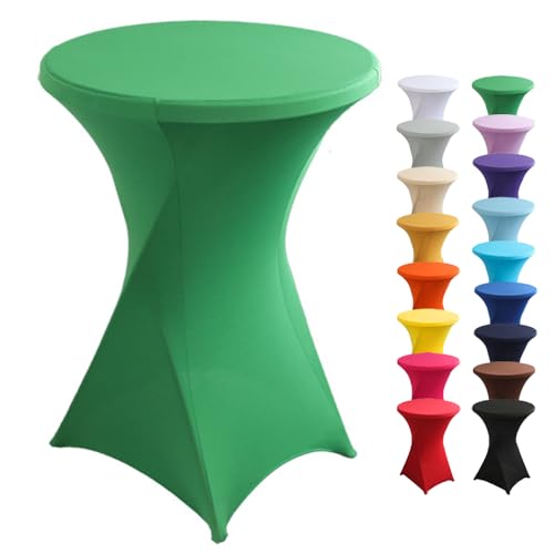 Highdi Housse de Table Haute Cocktail, Spandex Extensible Housse pour Table Haute Ronde pour, Mariage, Anniversaire, Fête, événement, Banquet, Décoration...