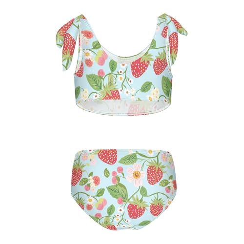 Wusikd Strawberries Girls Swimsuits Two Piece Flowers Swimwear Bikini Set for for Girls Size 3T2