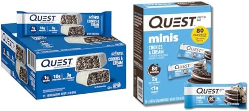 Quest Cookies & Cream Hero Protein Bar (18g) 12 Count & Mini Cookies & Cream Bars (14 Count) Bundle image 2