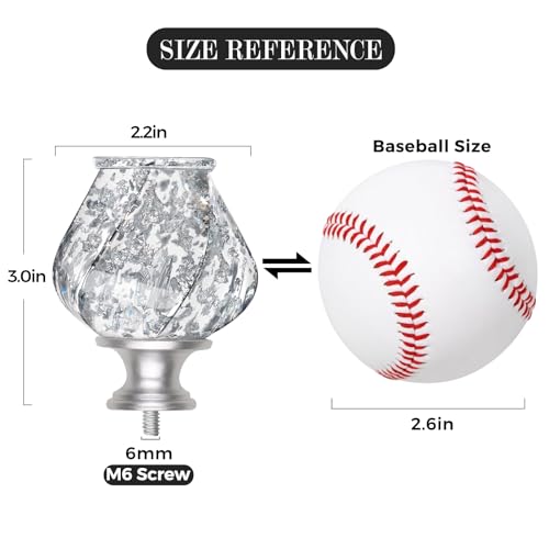 Hotozon TP23013 2 Pack Bling Twisted Translucent Finials With Foils, Decorative Window Treatment Finials For 1 Or 7/8 Inch Curtain Rods, Silver thumb #3