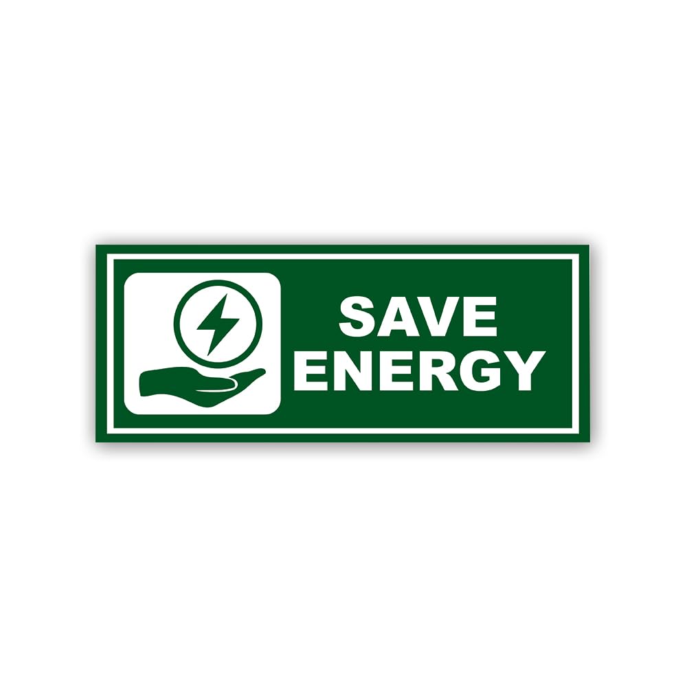 Canvas Bubble Save Energy Sign Board - 10x4 Inch | Unbreakable Aluminium Composite Panel (ACP) Sheet for Offices, Schools, Corporate Spaces, Warehouses, Factories, Public Areas, Community Centers, Hospitals and Restaurants