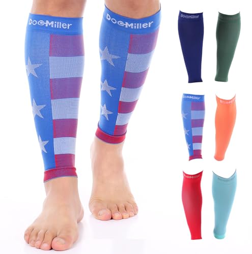 Doc Miller Compression Calf Sleeve for Men & Women &ndash; 20-30mmHg Graduated Support for Running, Shin...