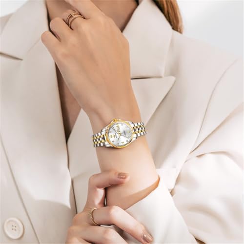 Image of OLEVS Automatic Womens Watch Mechanical Calendar Watches Diamond Fashion Waterproof Female Wrist Watch