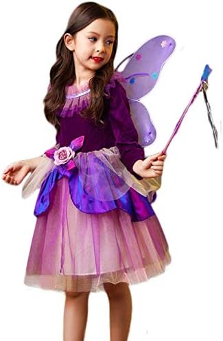 Flower Seaハロウィン 衣装 子供 精霊 女の子 コスプレ 魔女 ウィッチ 魔法使い デビル 服 キッズ コスチューム 激安卸販売新品 イベント用品 130 可愛い ステージ パーティーグッズ 仮装 長袖 変装