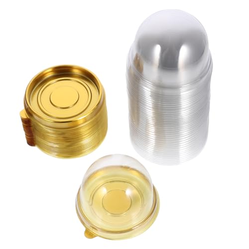 Ciieeo Moon Cake Boxes 50pcs Mini Cake Containers Baked Goods Holder Wedding Favor Packaging Cupcake Container Box