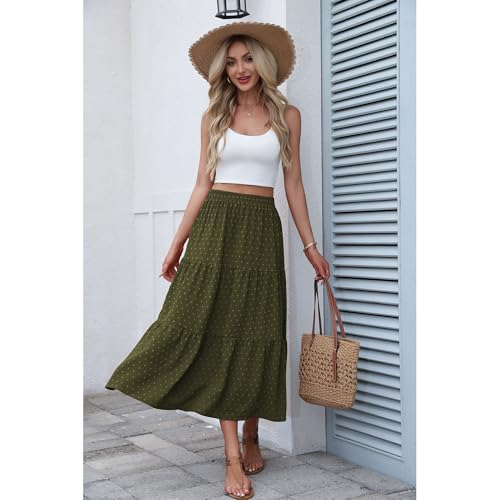 Image of Witsmile High Waist Tiered Skirts for Women Flowy Skirts for Women Long Length with Pockets 2026 Fashion Trendy