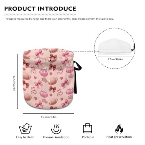 Image of Pink Bow Tea Cosy for Teapot Insulated Kettle Cover Fall Breakfast Warmer Kitchen Teapot Dust Covers Washable Tea Cozy Tabletop Decorations for Afternoon Tea Coffee Party