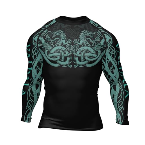 Jiu-Jitsu Viking Rash Guard Men's Long Sleeve Baselayer Performance Compression Shirt for MMA BJJ Grappling2
