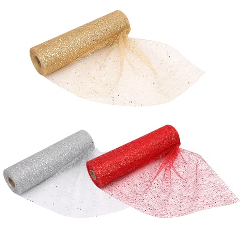 Rouleau de tulle à paillettes 25m x 29cm pour décoration de mariage