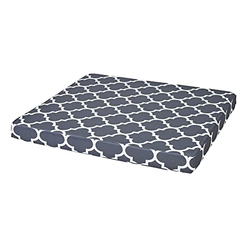 SOFTILLO Waterproof Chair Cushion For Rattan Furniture - Outdoors Seat Pads Cushion Pad For Keter CORFU - 54x50x4cm - Removable Cover, Water Resistant Material, Foam - Garden Patio - Marocco Graphite