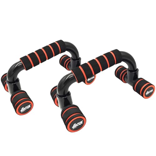FitBox Sports Push-Up Bars Stand Non-Slip Handles | Push Up Handles with Cushioned Foam Grip and...