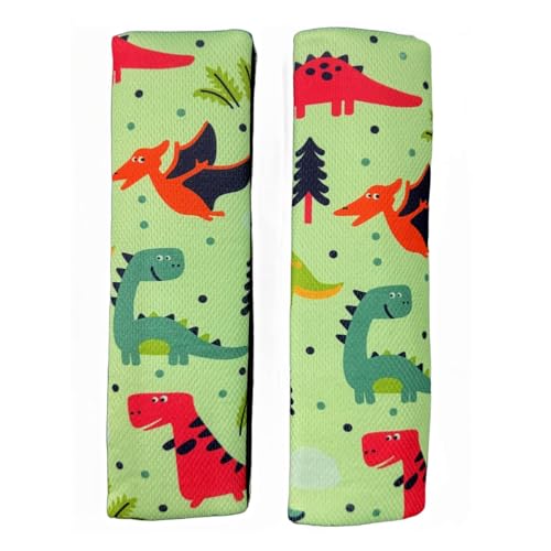 Image of Baby Seat Belt Strap Cover, 2 Pcs Kids Car Seat Belt Cushions Pads, Shoulder Strap Protectors for Girls Boys (Dinosaur 11A)