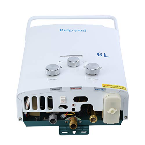 Ridgeyard Fashion 6L Portable Propane Gas Tankless Water Heater with Shower Head 6L for Cabins