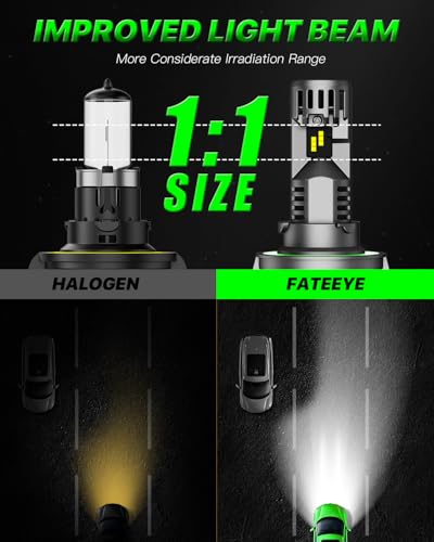 Image of ๐ฏ13 Fog Light Bulbs - 60000LM 6500K LED Light Bulb with Turbo Cooling Fan, 1:1 Size, Super Brightness, Non-Polarity, Plug and Play, Pack of 2