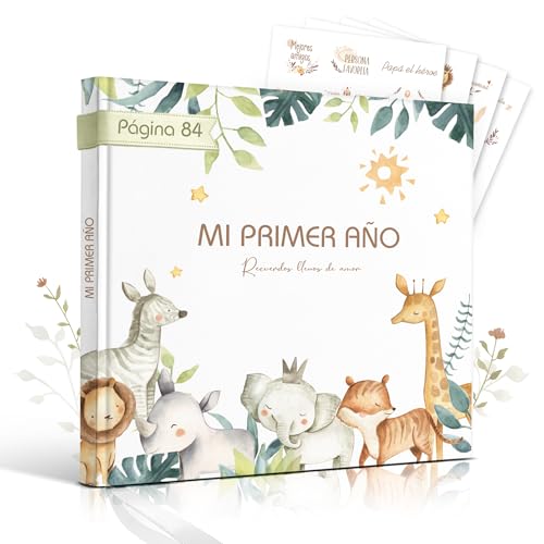 Libro Recuerdos Bebe Y Album Fotos Bebe, 86 Páginas Con Pegatinas - Desde El Nacimiento Hasta Los 1 Años - Baby Shower Regalo Bebe Recien Nacido Niño Y Niña