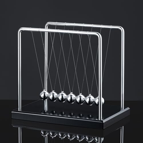 Image of Newtons Cradle Pendulum Balance Balls Cool Science Gadgets Perpetual Kinetic Motion Physics Toys Desktop Decoration for Office& Home (7 Balls)