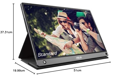 Image of ASUS ZenScreen Touch Portable Gaming Monitor 15.6 inch 1080P FHD Laptop Monitor (MB16AMT) IPS USB-C, HDMI, USB3.0 Travel Monitor, 10-Point Touch w /Smart Cover, External Monitor for Laptop, PC & MacBook