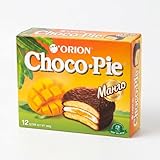 Orion Choco Pie Mango 360g – 12 Pastelitos con Chocolate y Relleno de Mango y Marshmallow