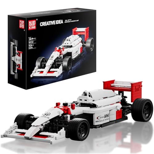 Mould King 10132 Technik Formel 1 Rennwagen Bausteine MP4-4 Klemmbausteine Auto Rennauto Bausatz Sammlerstück Spielzeugauto Für Fans Erwachsene(1524 Teile)