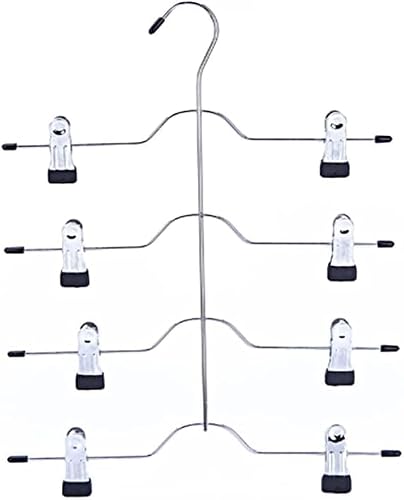 Trouser Hangers with Clips, 4-Tier Hangers for Clothes Space Saving Coat Hangers, for Slacks, Jeans, Towels, Shorts,Skirt